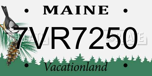 7VR7250 Maine License Plate