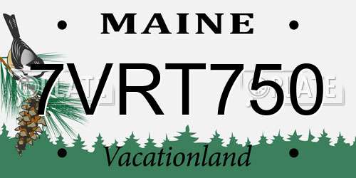 7VRT750 Maine License Plate