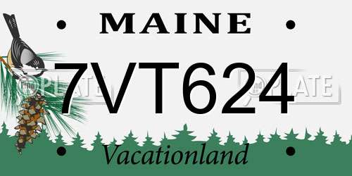 7VT624 Maine License Plate