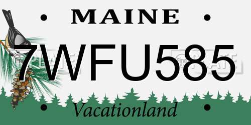 7WFU585 Maine License Plate
