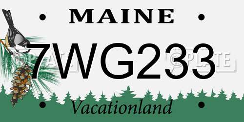 7WG233 Maine License Plate