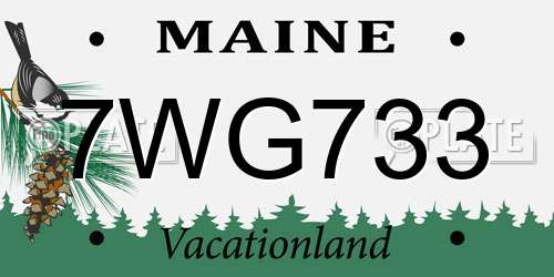 7WG733 Maine License Plate