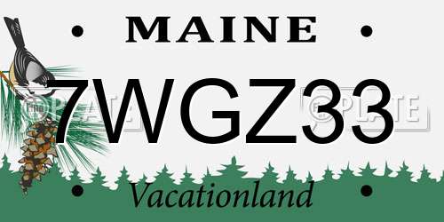 7WGZ33 Maine License Plate