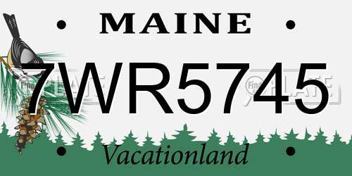 7WR5745 Maine License Plate