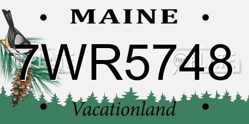 7WR5748 Maine License Plate
