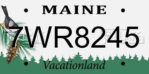7WR8245 Maine License Plate