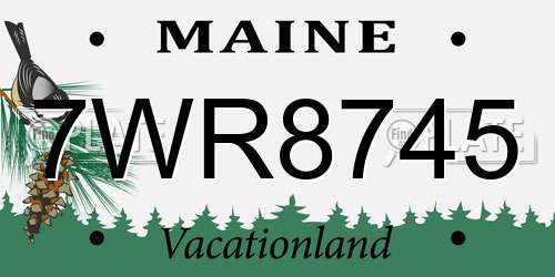 7WR8745 Maine License Plate