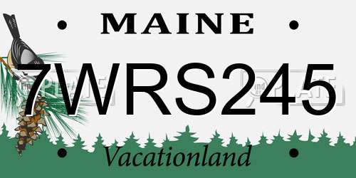7WRS245 Maine License Plate
