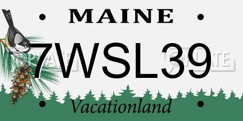 7WSL39 Maine License Plate