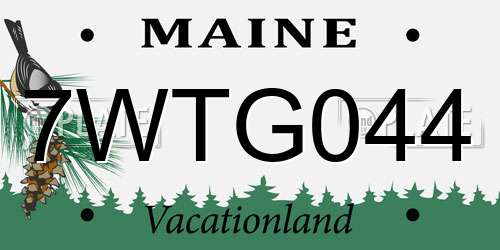 7WTG044 Maine License Plate