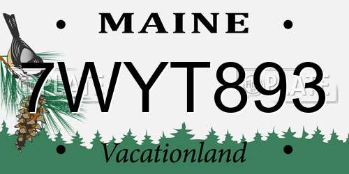 7WYT893 Maine License Plate