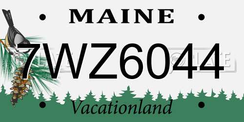 7WZ6044 Maine License Plate