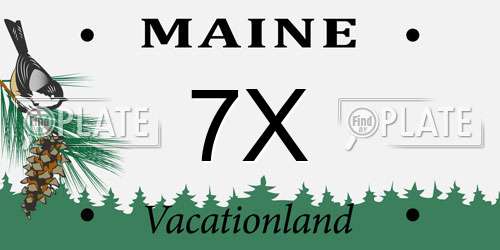 7X Maine License Plate