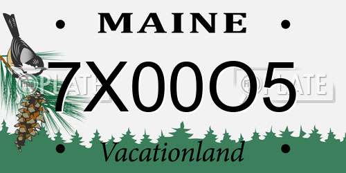 7X00O5 Maine License Plate