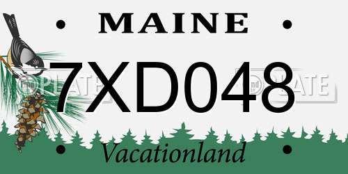 7XD048 Maine License Plate