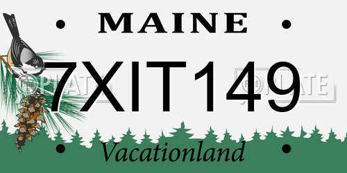 7XIT149 Maine License Plate