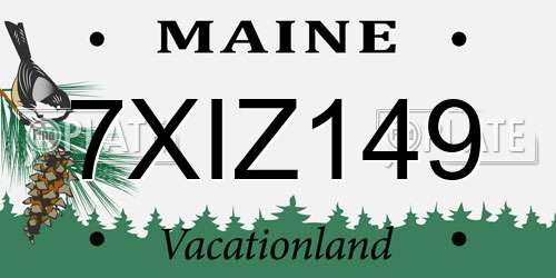 7XIZ149 Maine License Plate