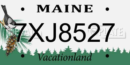 7XJ8527 Maine License Plate