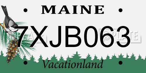 7XJB063 Maine License Plate
