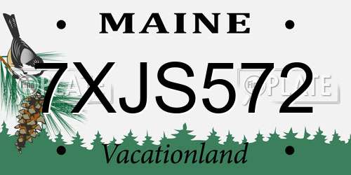 7XJS572 Maine License Plate
