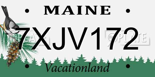 7XJV172 Maine License Plate