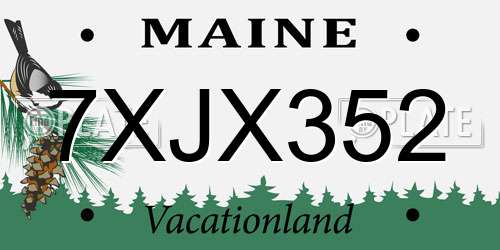7XJX352 Maine License Plate