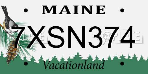 7XSN374 Maine License Plate