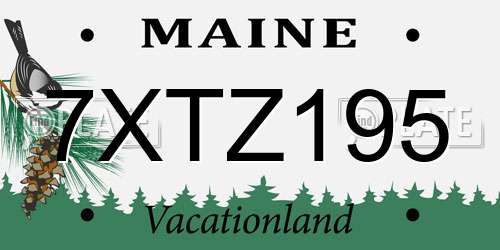 7XTZ195 Maine License Plate