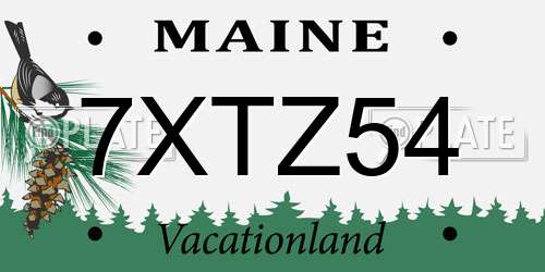 7XTZ54 Maine License Plate