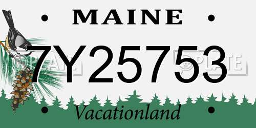 7Y25753 Maine License Plate