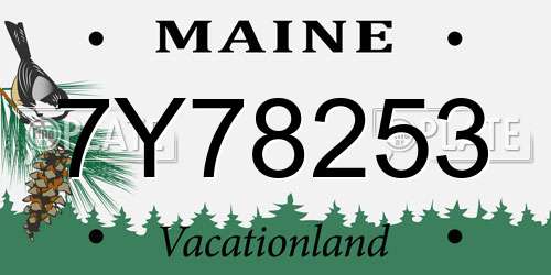 7Y78253 Maine License Plate
