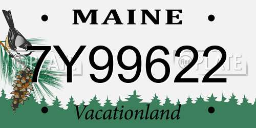 7Y99622 Maine License Plate