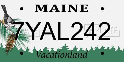 7YAL242 Maine License Plate