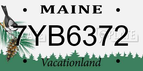 7YB6372 Maine License Plate