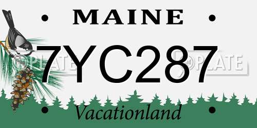 7YC287 Maine License Plate