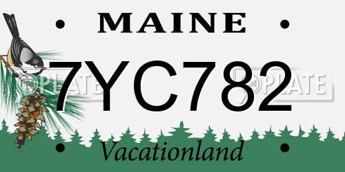 7YC782 Maine License Plate
