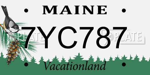 7YC787 Maine License Plate