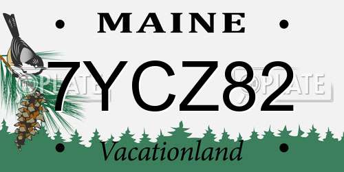 7YCZ82 Maine License Plate