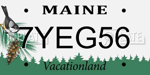7YEG56 Maine License Plate