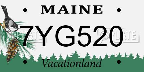 7YG520 Maine License Plate