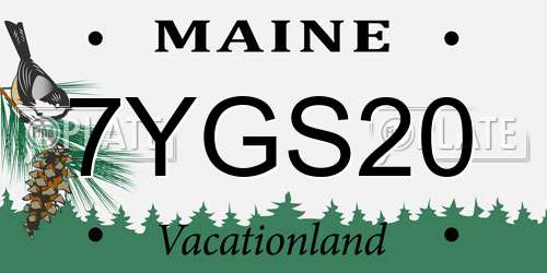 7YGS20 Maine License Plate