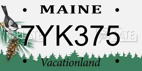 7YK375 Maine License Plate