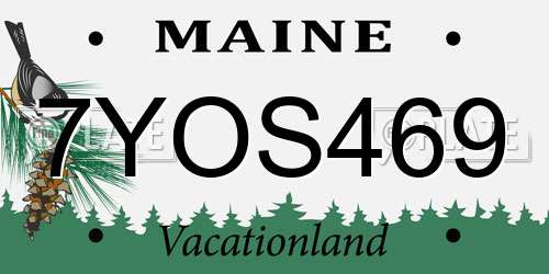 7YOS469 Maine License Plate