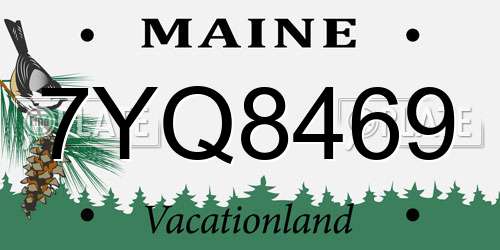 7YQ8469 Maine License Plate