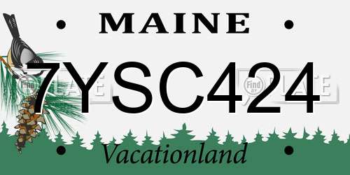 7YSC424 Maine License Plate