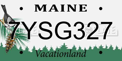 7YSG327 Maine License Plate