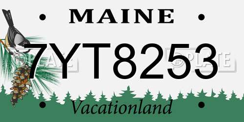 7YT8253 Maine License Plate