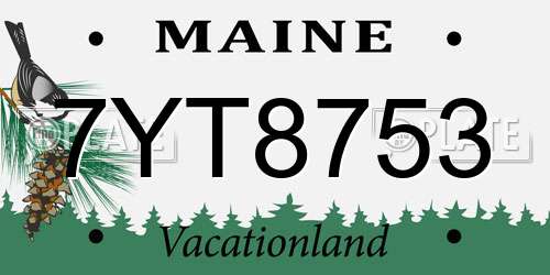 7YT8753 Maine License Plate
