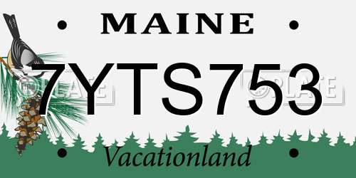 7YTS753 Maine License Plate