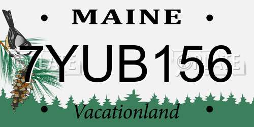 7YUB156 Maine License Plate